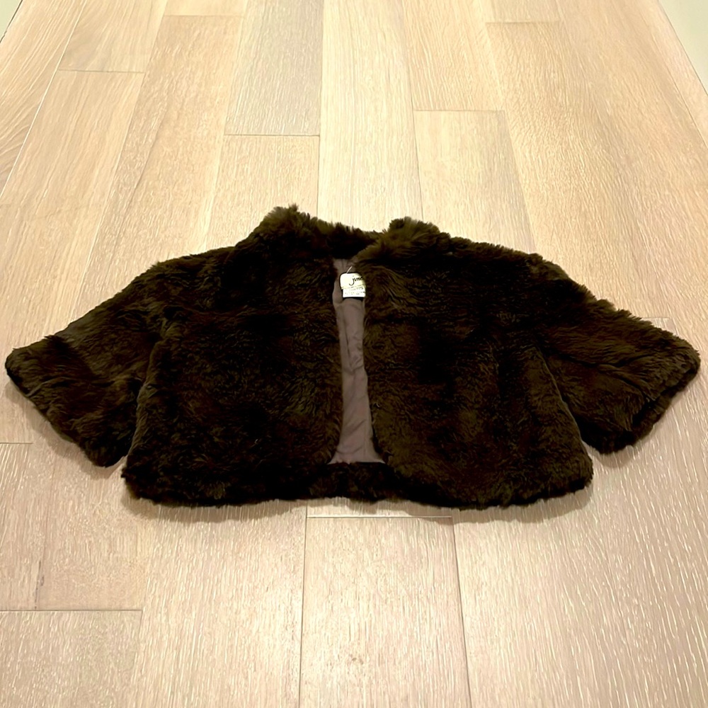 Dark brown rabbit fur bolero